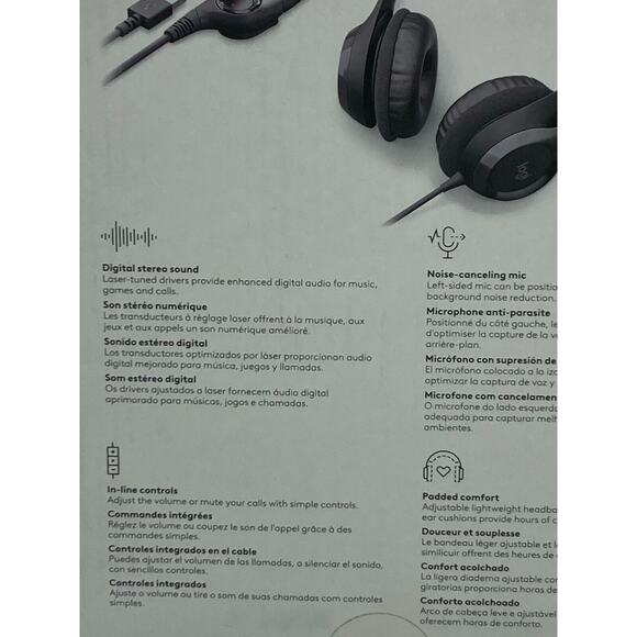 Logitech H390 Over-Head Comfort USB Headphones Noise-Canceling Microphone - NEW - Picture 6 of 7